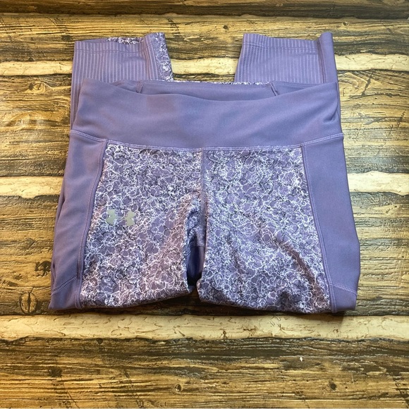 Under Armour Heatgear women’s compression leggings purple medium - Picture 2 of 11